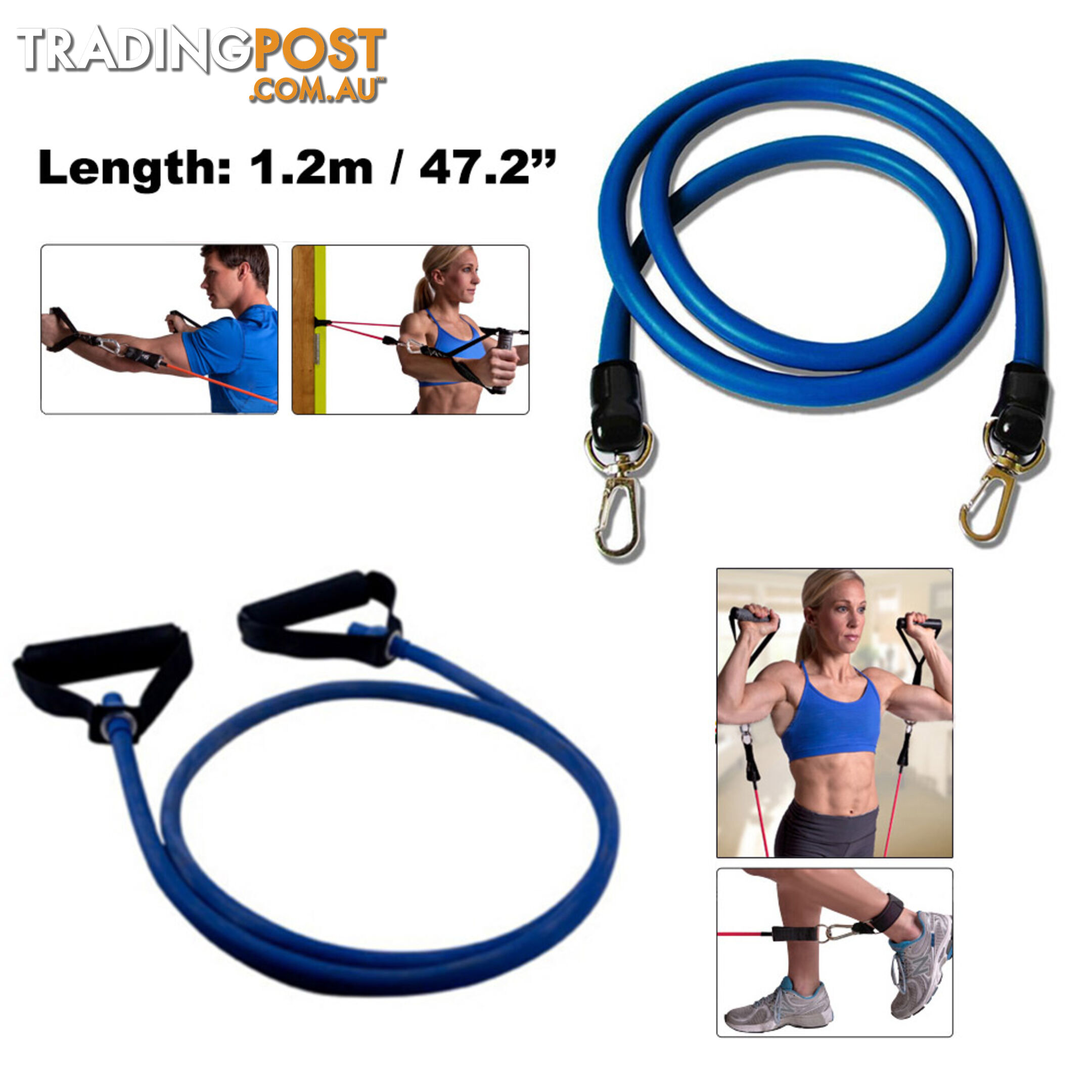 13PCS Heavy Resistance Band Yoga Tension Rope Fitness Stretch Door Loop Gym Abs