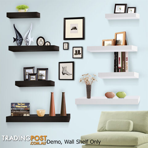 White 3 pcs Wall Floating Shelf Set Bookshelf Display