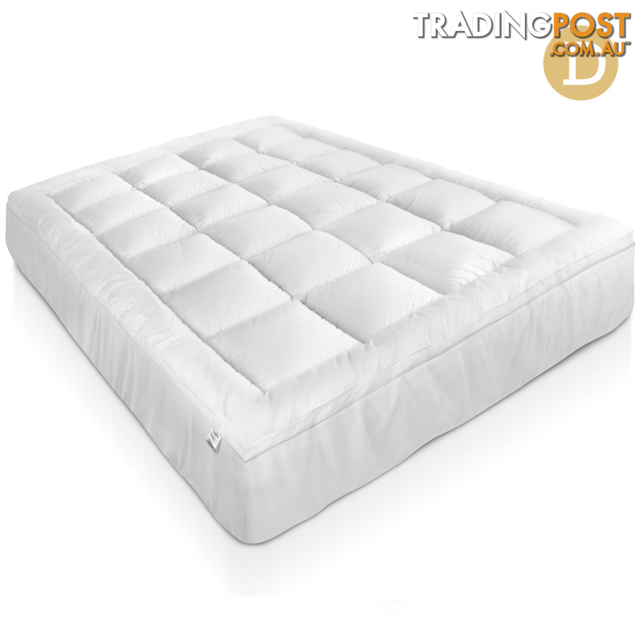 Duck Feather Down Mattress Topper 1000GSM Bamboo Pillowtop Bed Cover Double