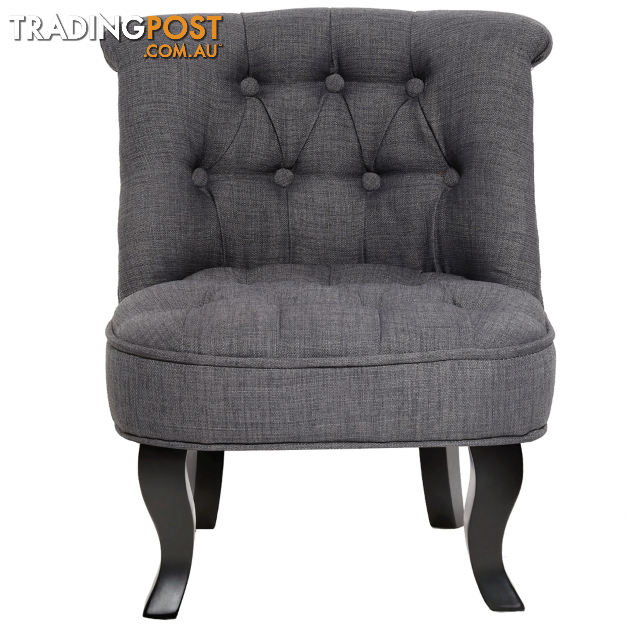 Lorraine Chair French Provincial Kid Fabric Sofa Misty Grey