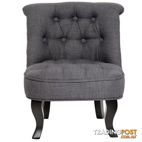 Lorraine Chair French Provincial Kid Fabric Sofa Misty Grey