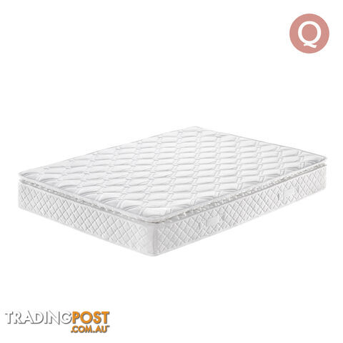 Medium Firm 24cm Mattress Pillow Top High Density Foam Pocket Spring Bed Queen