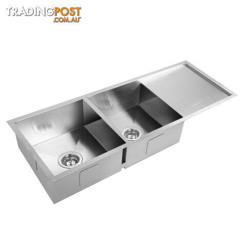 Handmade Stainless Steel Kitchen Laundry Sink Undermount Topmount 1114 x 450mm