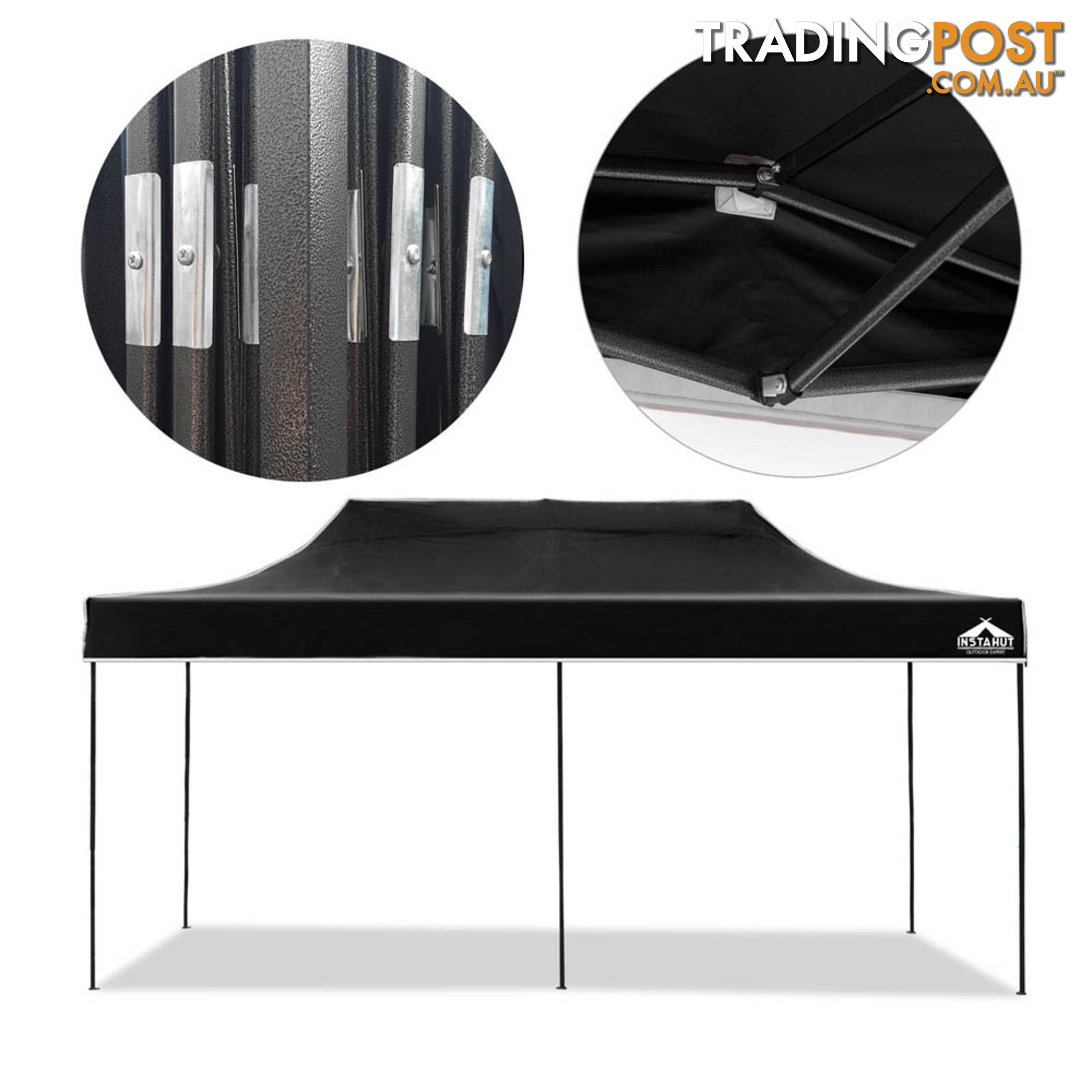 3X6 Pop Up Gazebo - Black