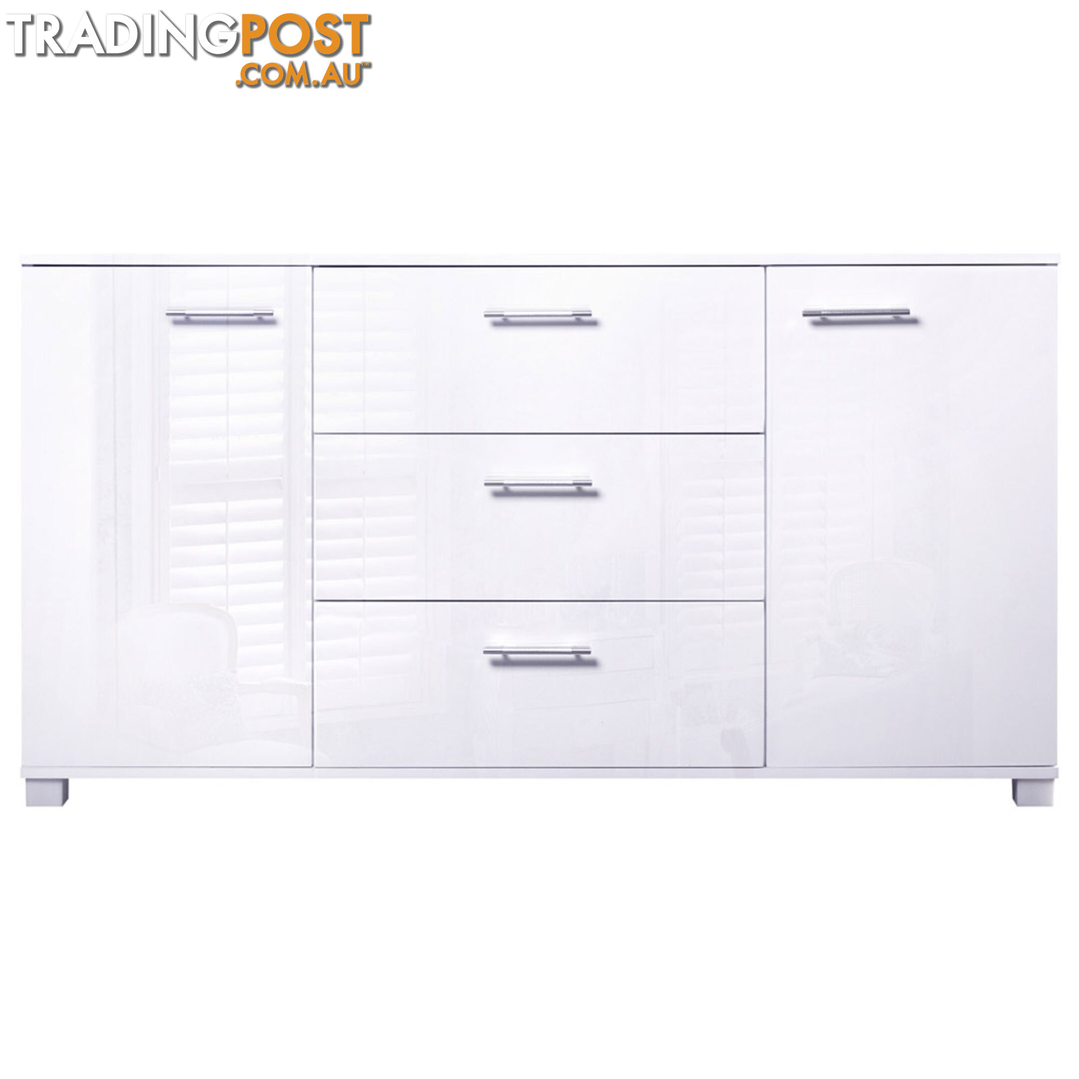 High Gloss Sideboard Storage Cabinet Cupboard White