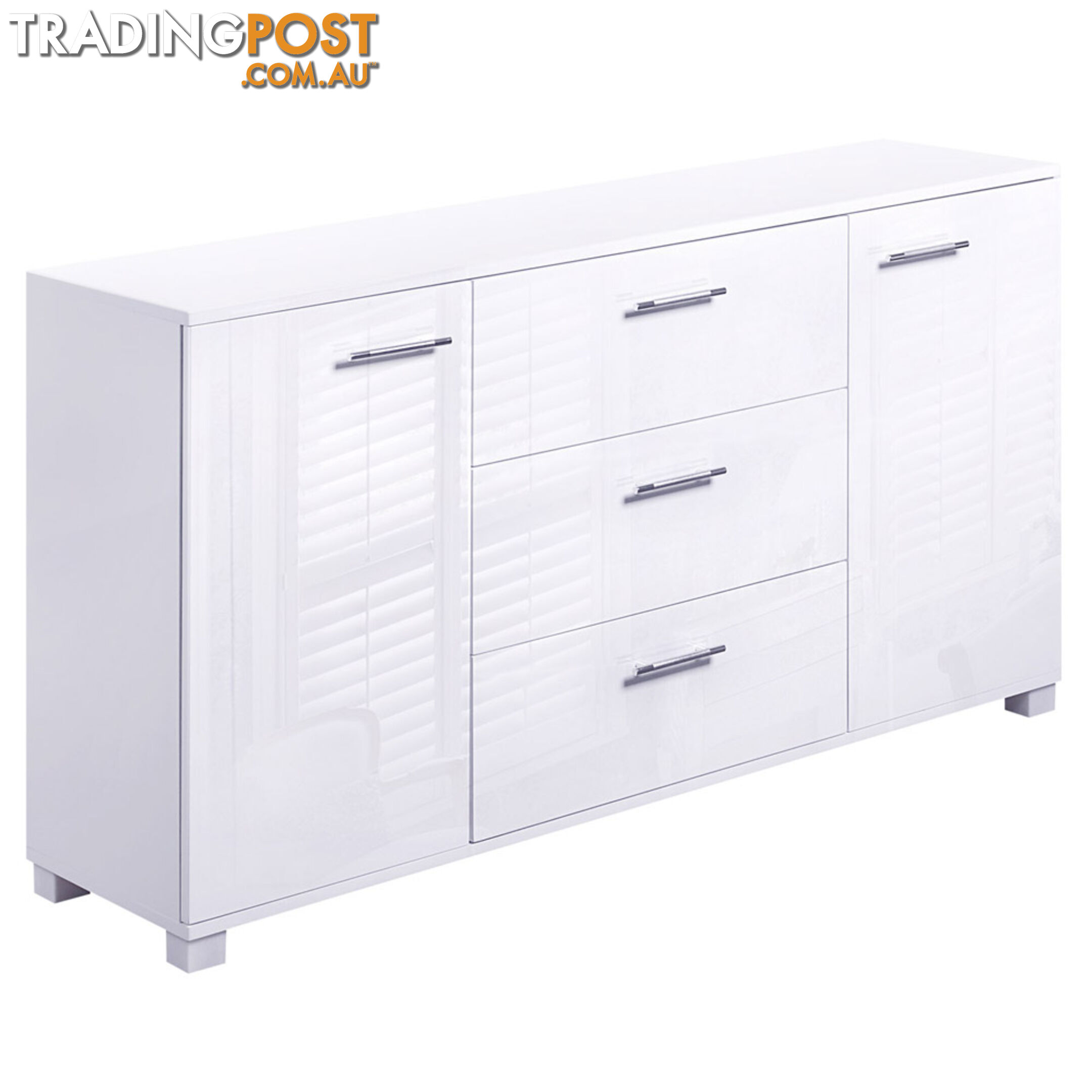 High Gloss Sideboard Storage Cabinet Cupboard White