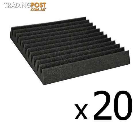 20 x Studio Wedge Acoustic Foam Black 30 x 30cm