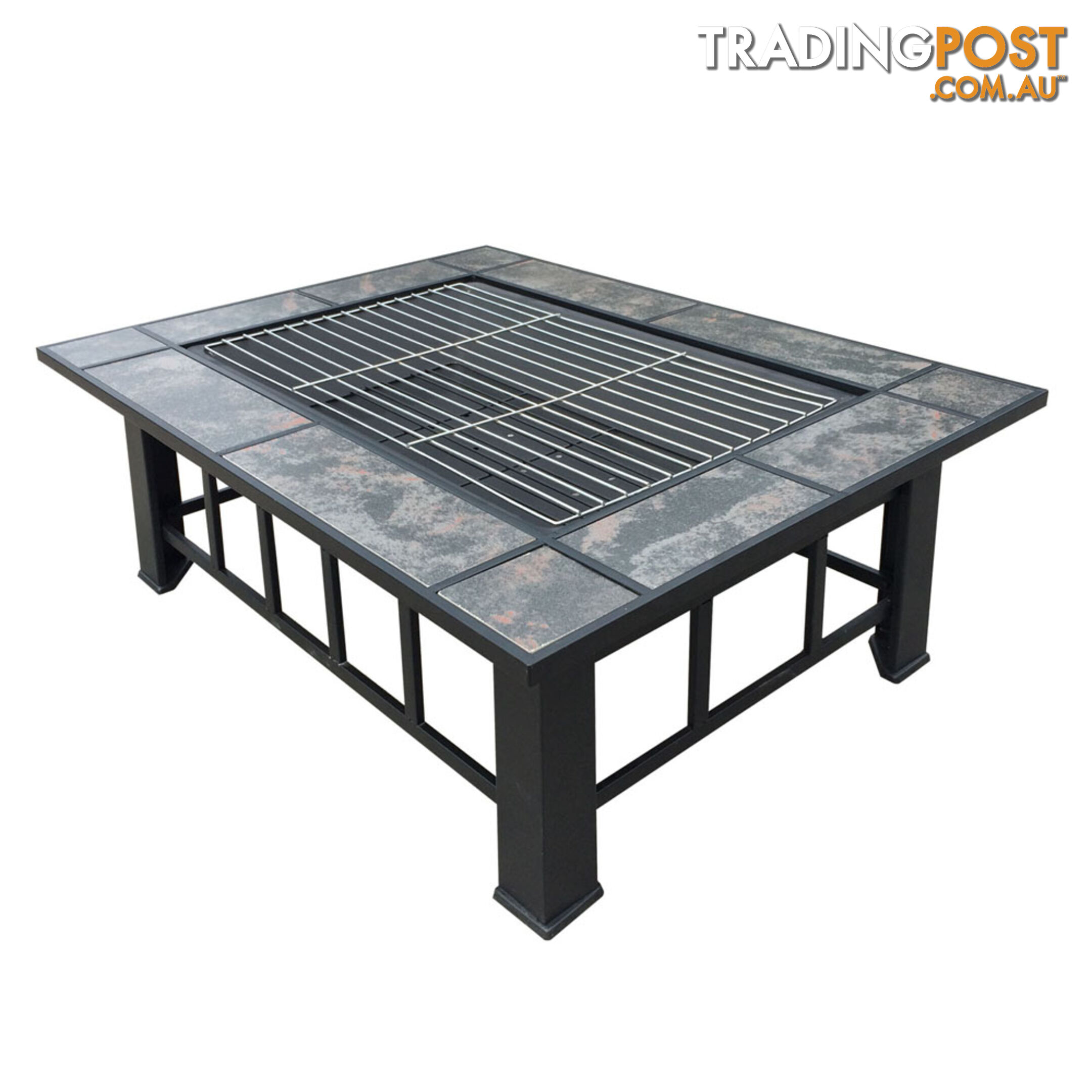 Extra Long 2 In 1 Multi-Purpose Outdoor Fire Pit BBQ Table Grill Fireplace