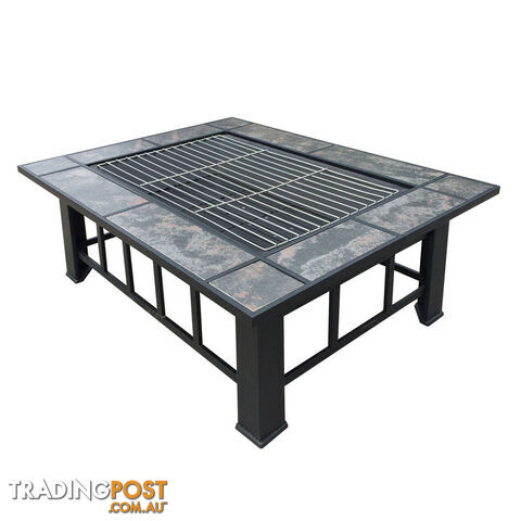 Extra Long 2 In 1 Multi-Purpose Outdoor Fire Pit BBQ Table Grill Fireplace