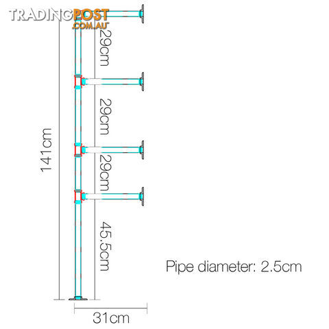 Wall Mount Pipe Bracket Shelf _ 141 CM