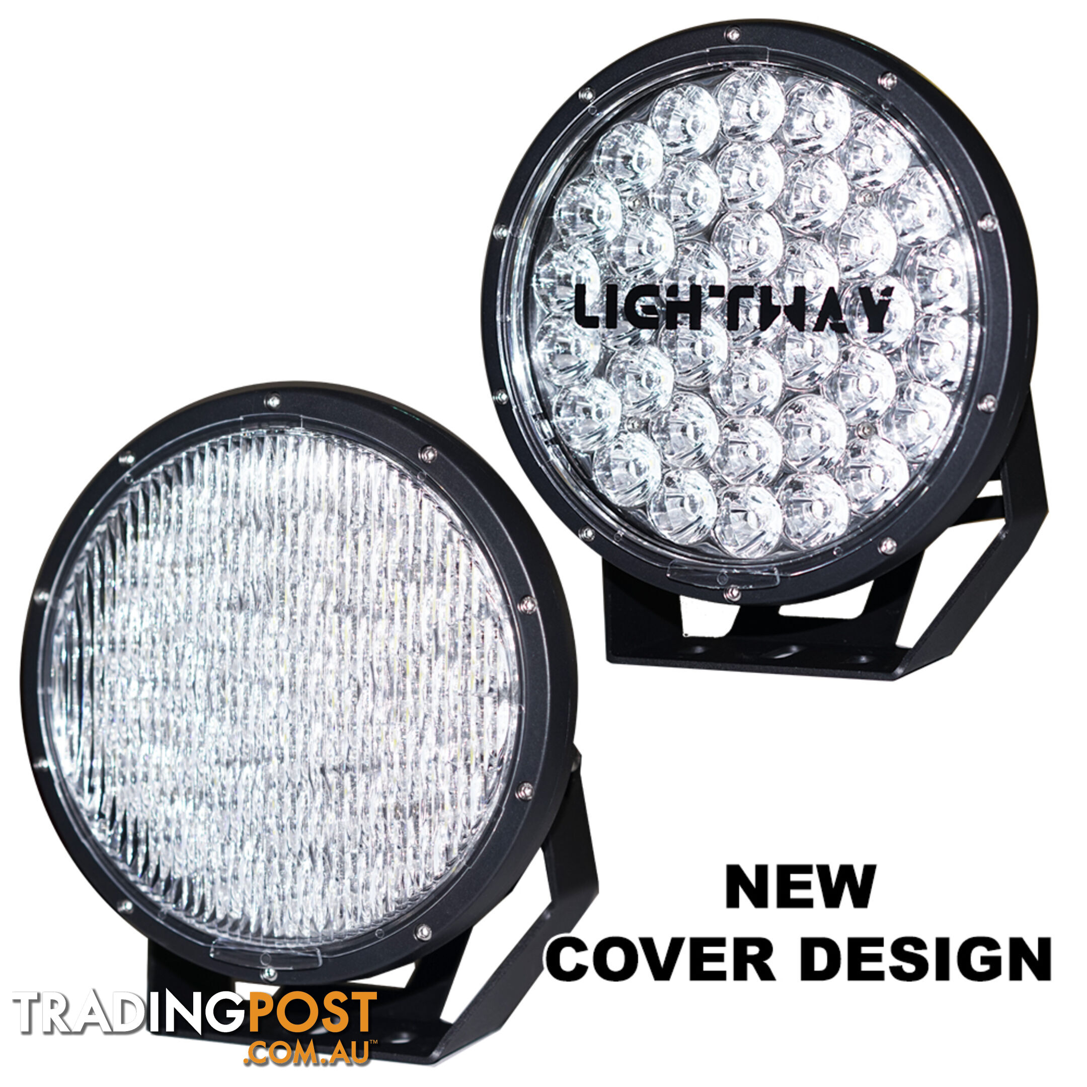 Pair 9inch 370w Cree LED Driving Light Black Spotlight Offroad HID 4x4 ATV