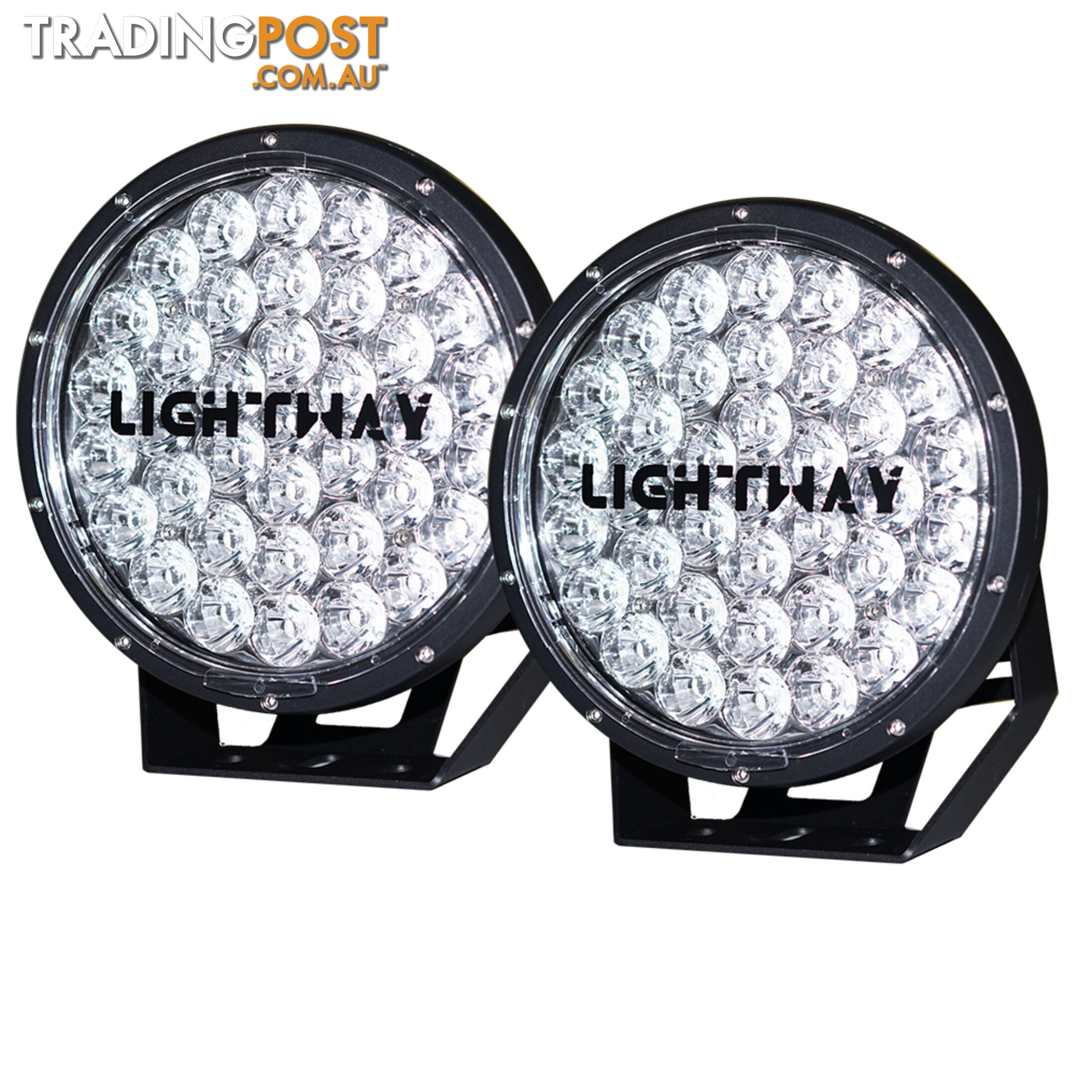 Pair 9inch 370w Cree LED Driving Light Black Spotlight Offroad HID 4x4 ATV