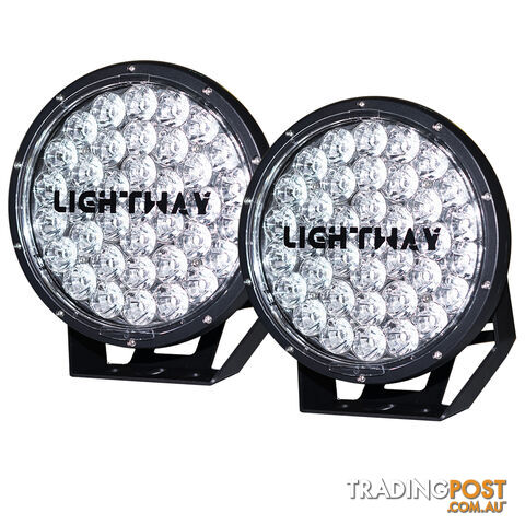 Pair 9inch 370w Cree LED Driving Light Black Spotlight Offroad HID 4x4 ATV