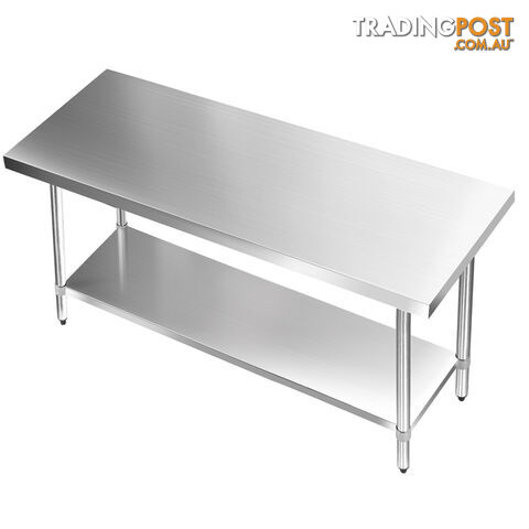 Stainless Steel Kitchen Work Bench Food 304 Preparation Table Top 1524mm