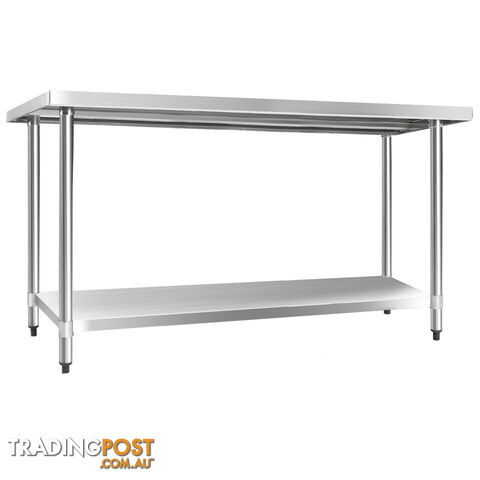 Stainless Steel Kitchen Work Bench Food 304 Preparation Table Top 1524mm