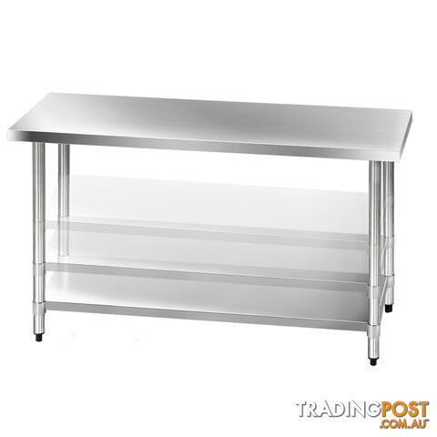 Stainless Steel Kitchen Work Bench Food 304 Preparation Table Top 1524mm