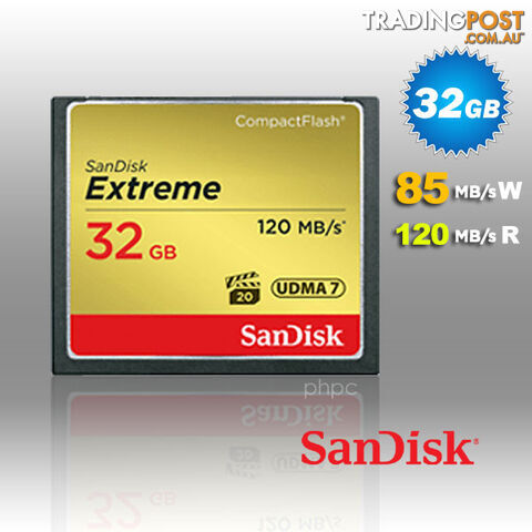 SanDisk 32GB Extreme Compact Flash Card 85MB/s 120MB/s