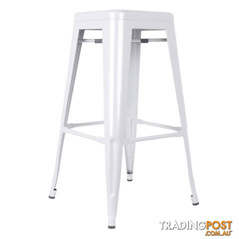 2 x Metal Steel Bar Stool Replica Xavier Cafe Home Kitchen Bar Chair 76cm White