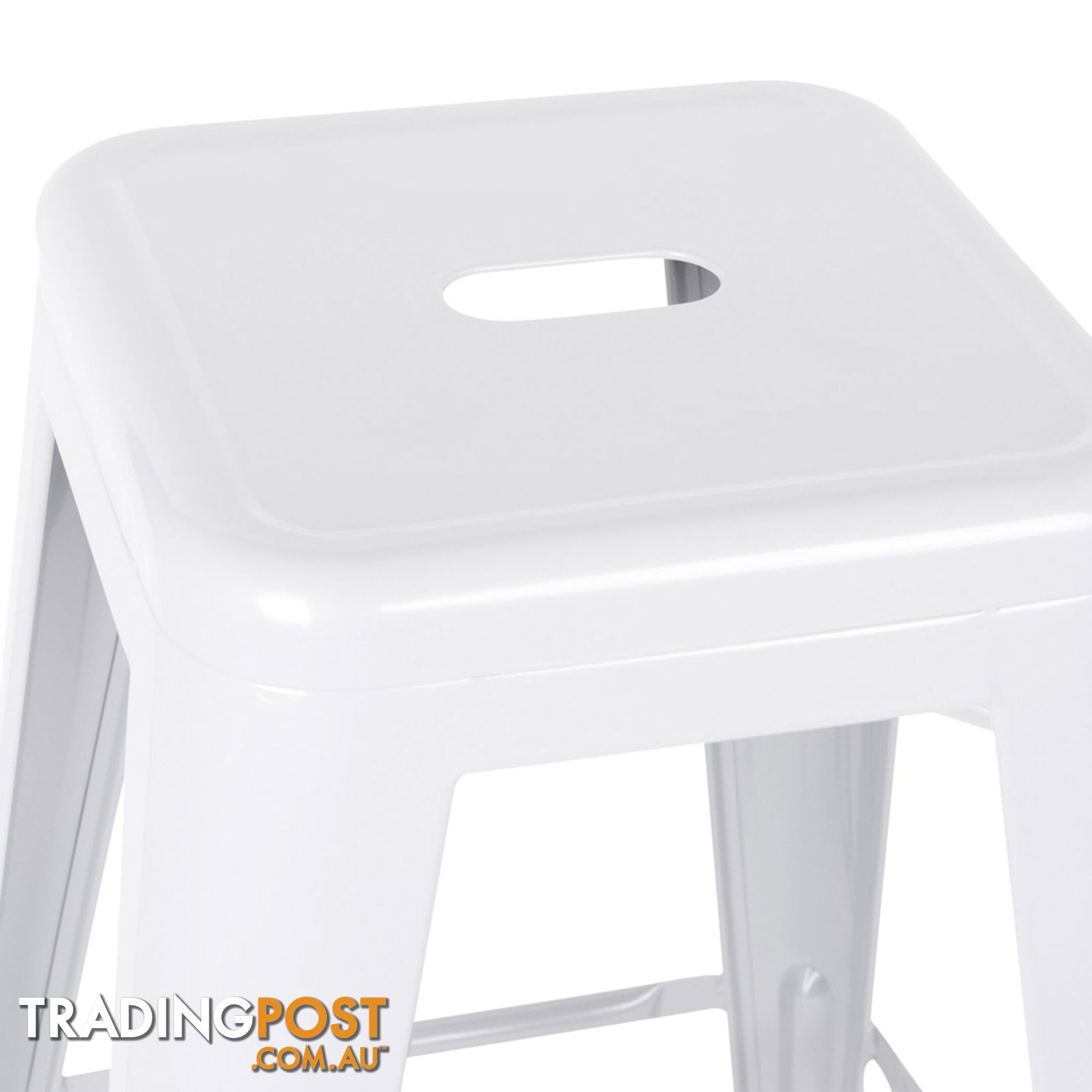 2 x Metal Steel Bar Stool Replica Xavier Cafe Home Kitchen Bar Chair 76cm White