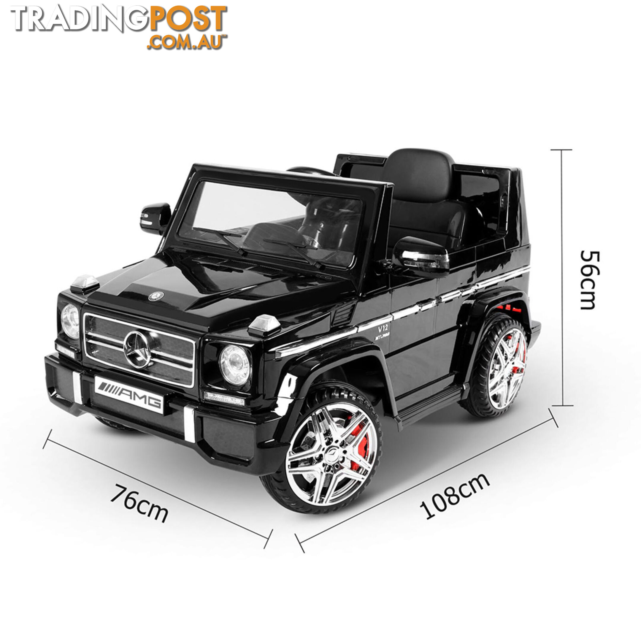 Mercedes G65 AMG Kids Ride On Car Licensed Remote Control Children Toy Car Black