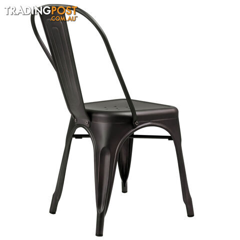 Set of 4 Replica Tolix Dining Chair Steel Gunmetal