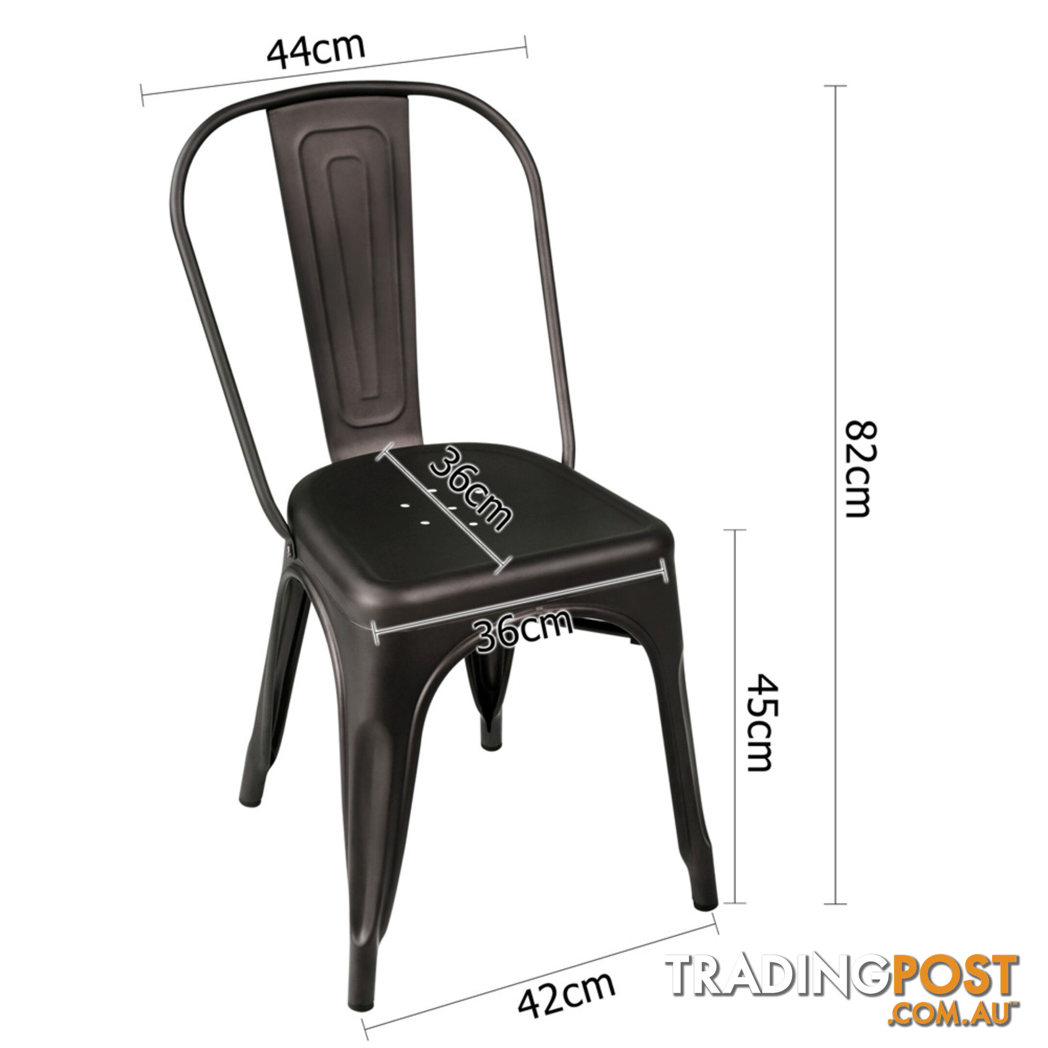 Set of 4 Replica Tolix Dining Chair Steel Gunmetal