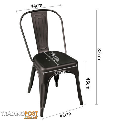 Set of 4 Replica Tolix Dining Chair Steel Gunmetal