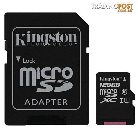 KINGSTON SDC10G2/128GBFR 128GB microSDXC Class 10 UHS-I upto 45MB/s with SD adaptor