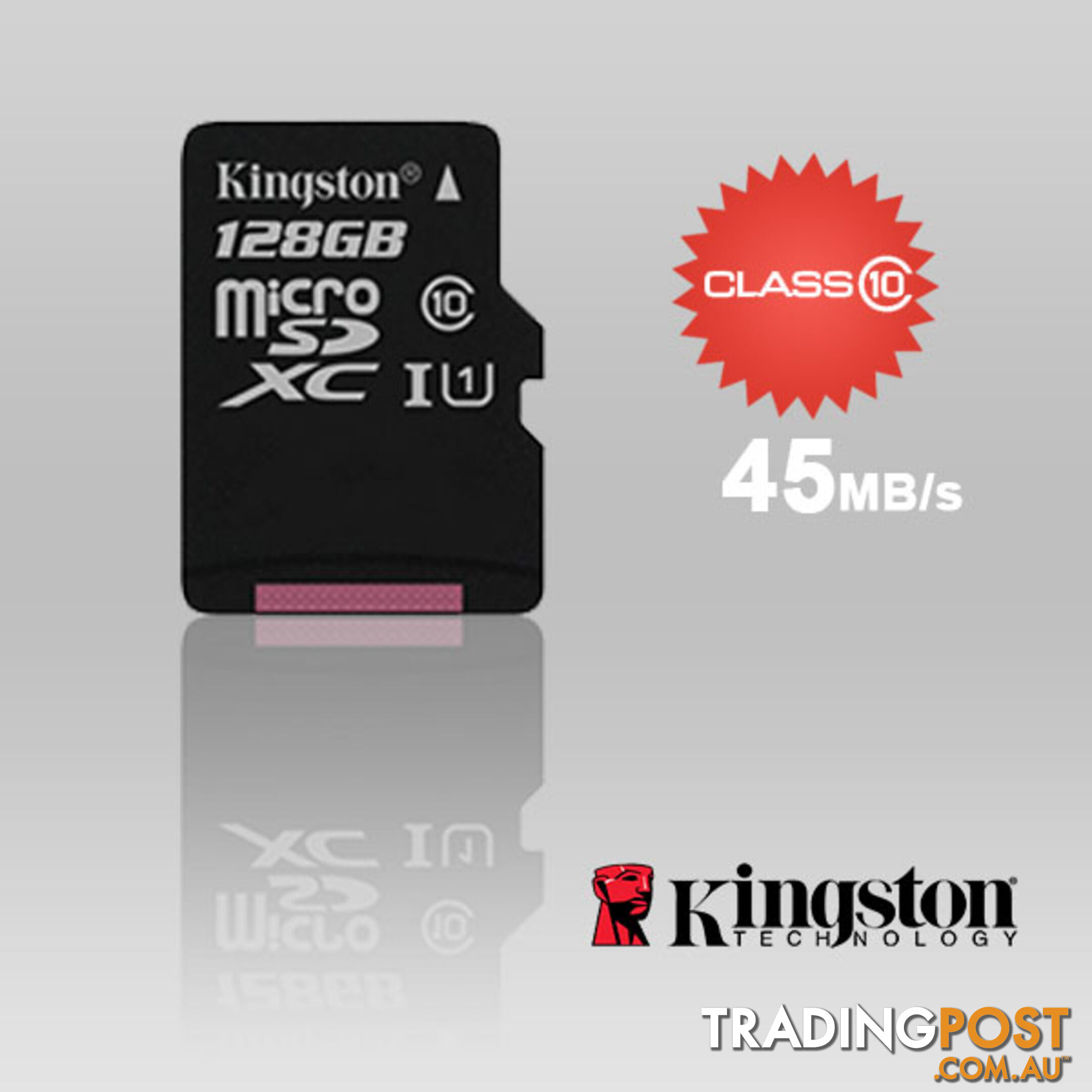 KINGSTON SDC10G2/128GBFR 128GB microSDXC Class 10 UHS-I upto 45MB/s with SD adaptor