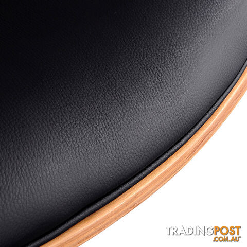 Set of 2 Wooden Kitchen Bar Stool Padded Seat Black - photo 5 of 9