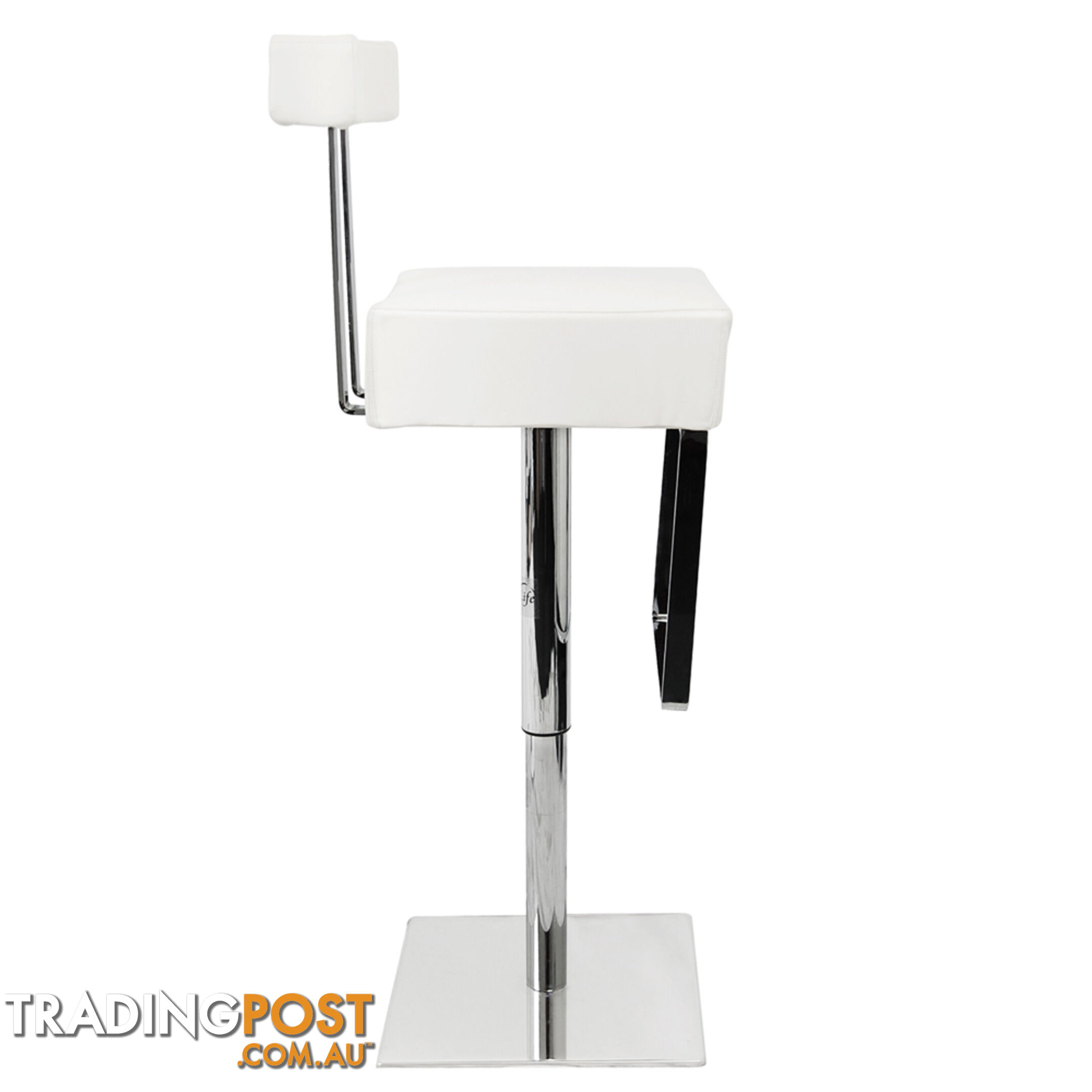 PU Leather Stainless Steel Bar Stool Kitchen Office Pub Barstool Chair White