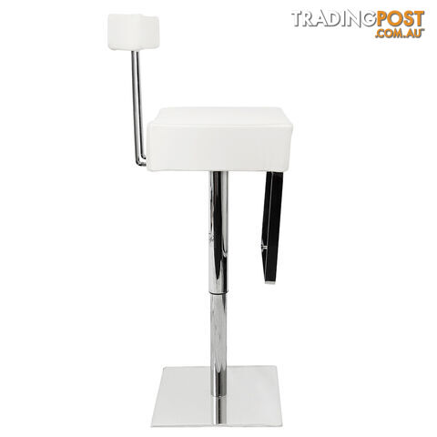 PU Leather Stainless Steel Bar Stool Kitchen Office Pub Barstool Chair White