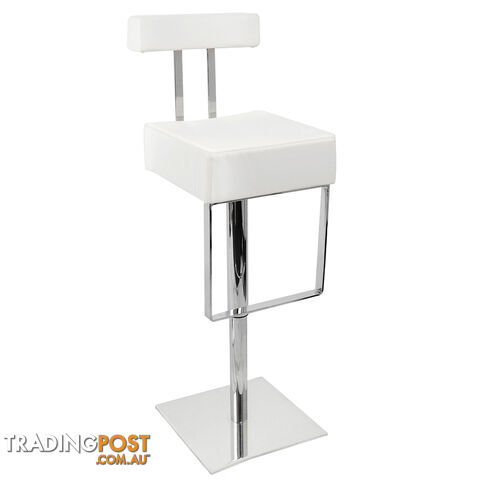 PU Leather Stainless Steel Bar Stool Kitchen Office Pub Barstool Chair White