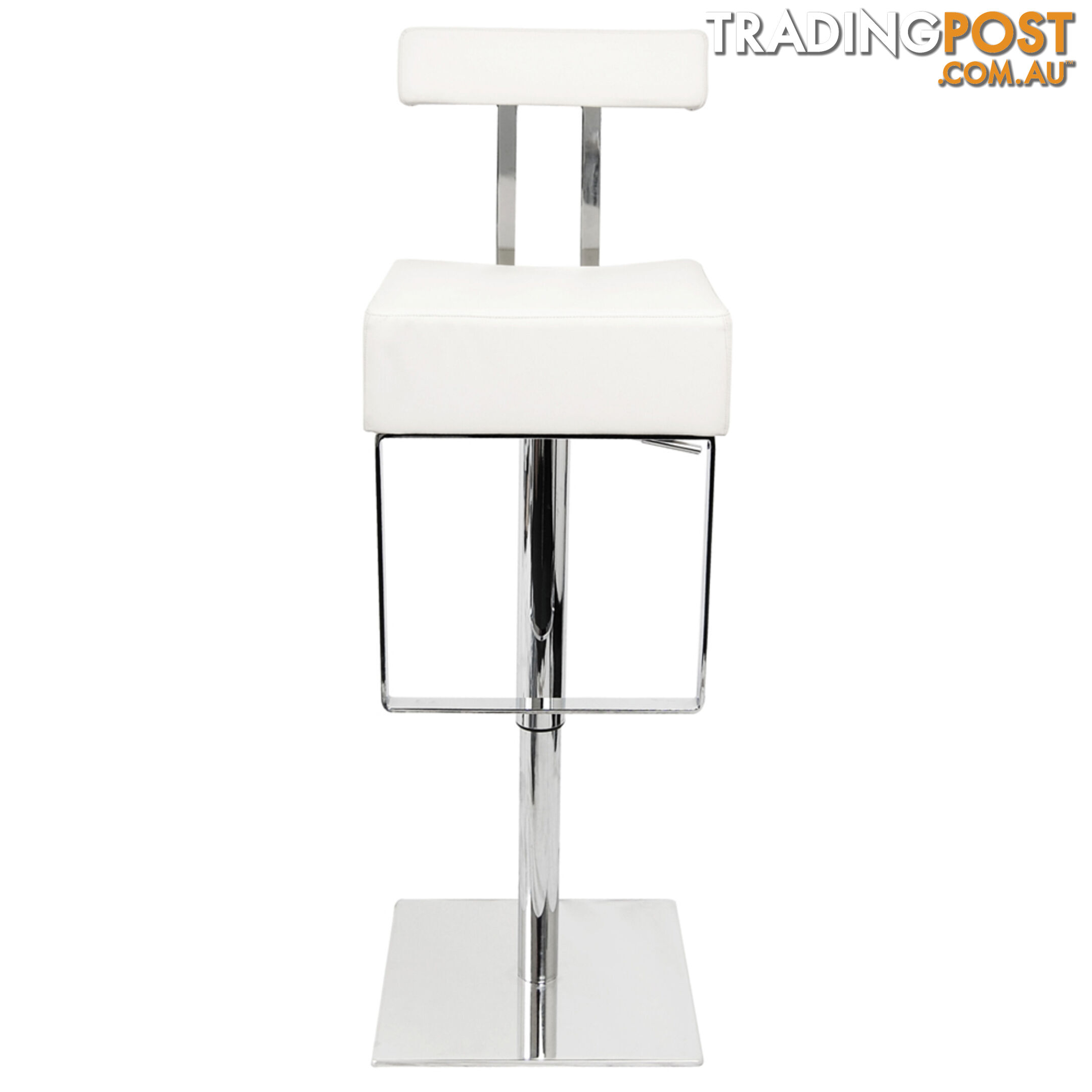 PU Leather Stainless Steel Bar Stool Kitchen Office Pub Barstool Chair White