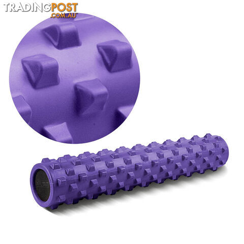 Yoga Gym Pilates EVA Stick Foam Roller Purple 79 x 13cm