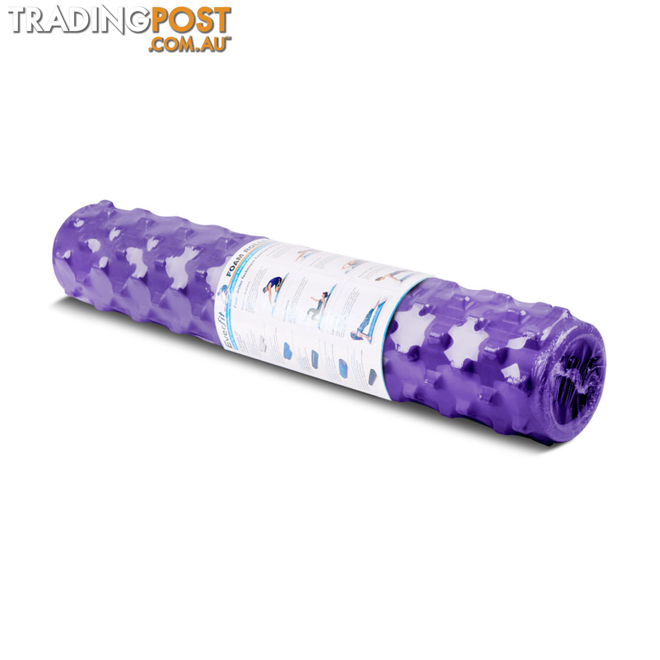 Yoga Gym Pilates EVA Stick Foam Roller Purple 79 x 13cm