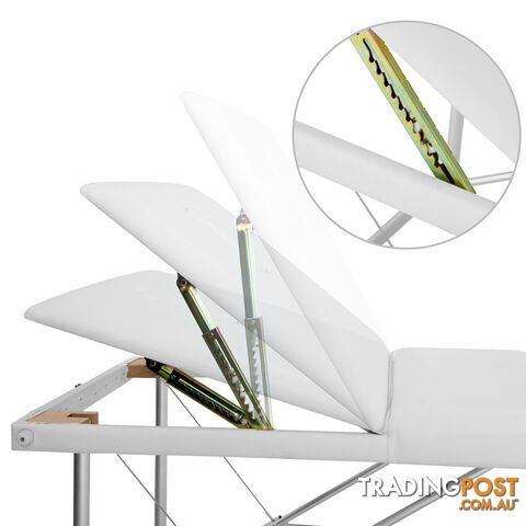 Portable Aluminium Massage Bed Beauty Waxing Table Chair 3 Fold White 60cm