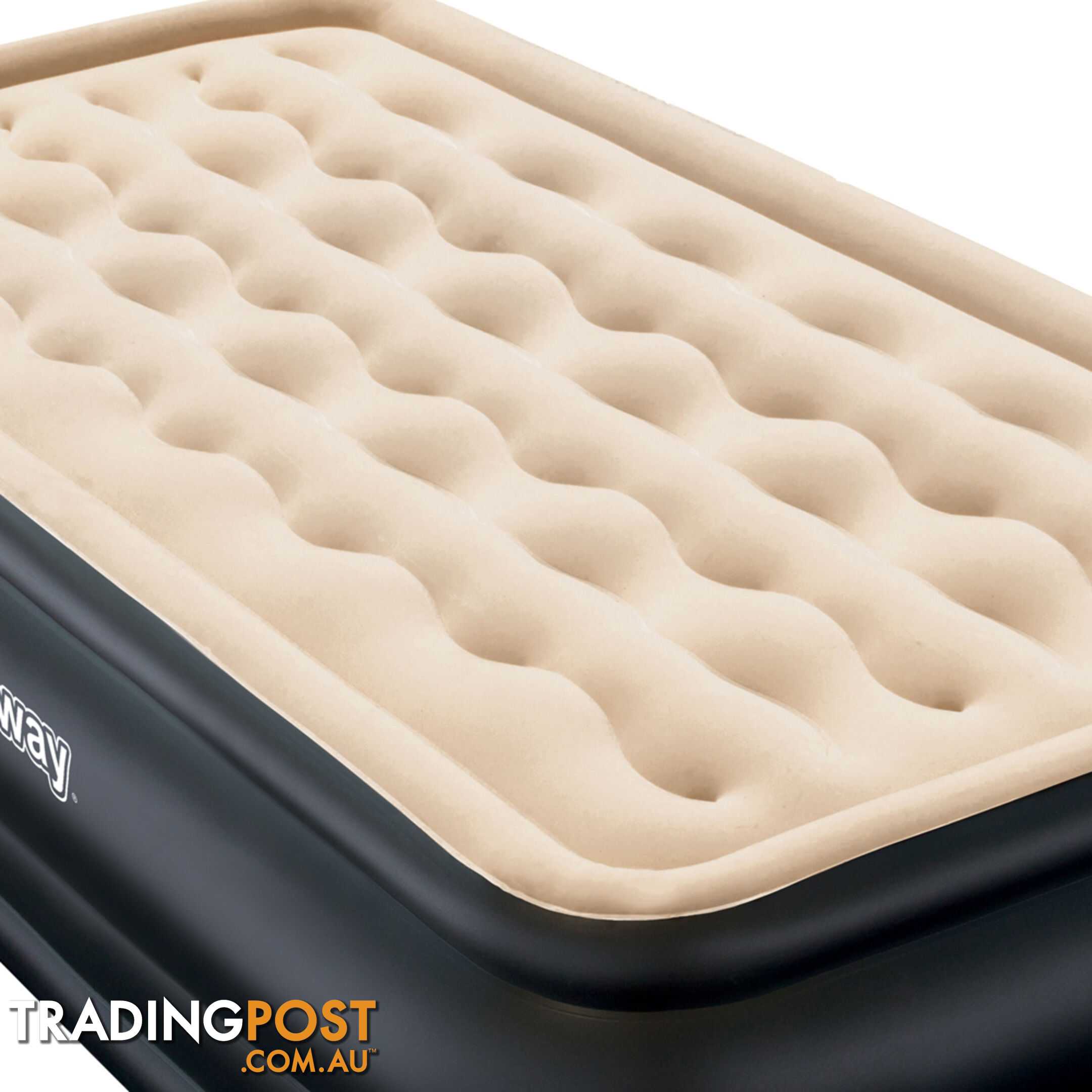 High Rise Single Inflatable Air Bed Built-in Pump Blow Up Mattress Camping Black