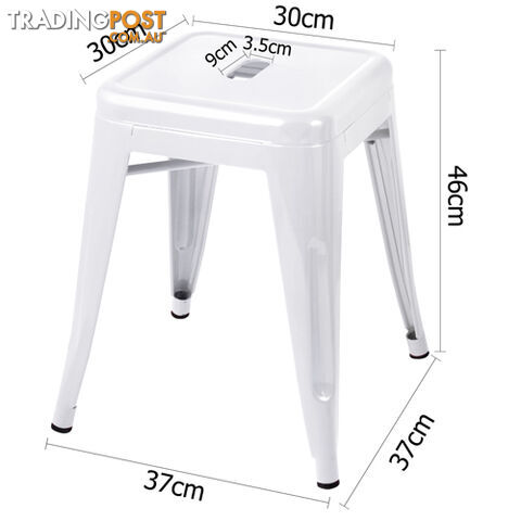 Set of 4 Replica Tolix Kitchen Bar Stool 46cm White - photo 2 of 8