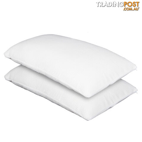2 x Luxury Visco Elastic Memory Foam Contour Pillows 13cm Thick High Density