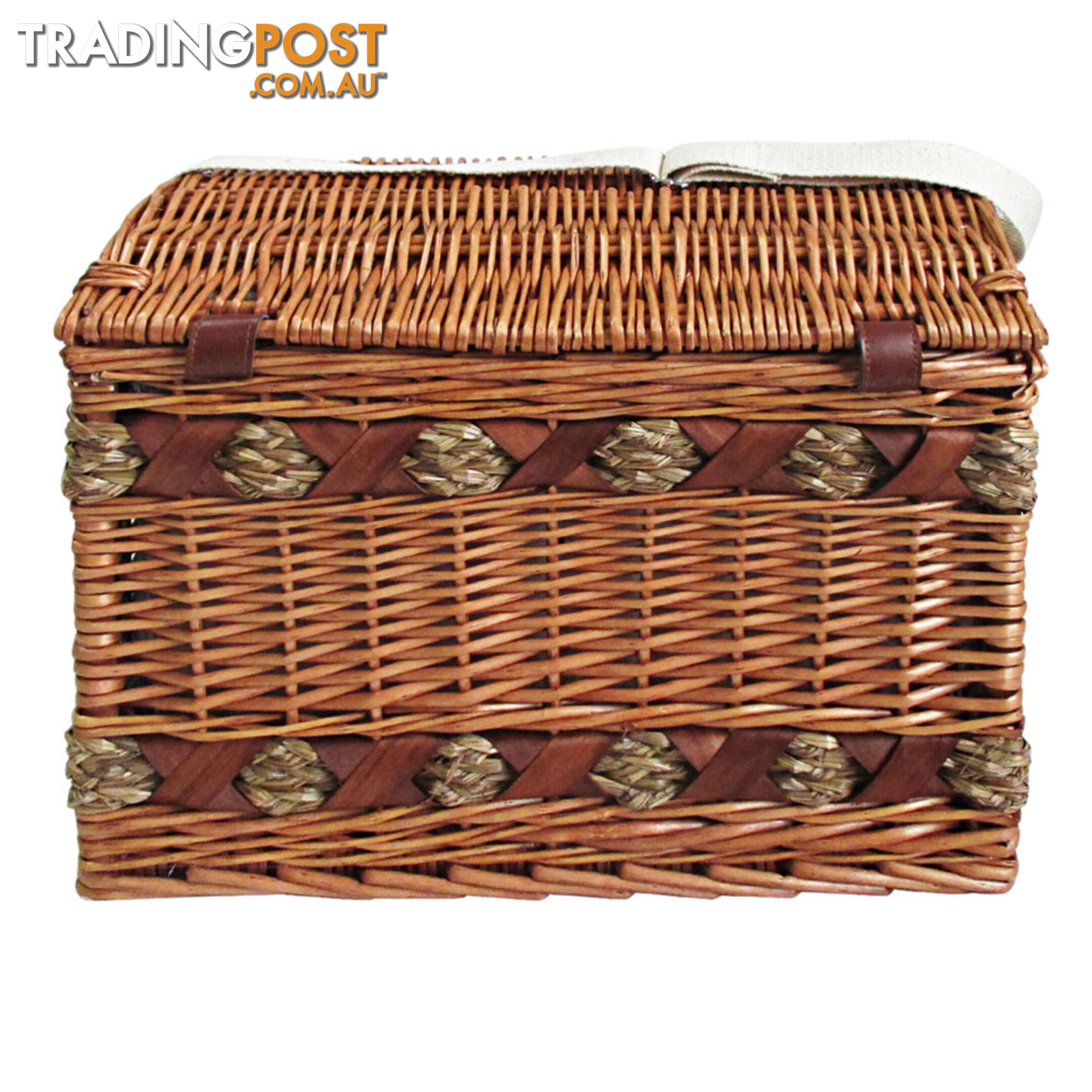 4 Person Picnic Basket Set w/ Cheese Board Blanket