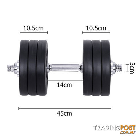 35KG Dumbbell Set Home Gym Fitness Exercise Body Workout Adjustable Weights