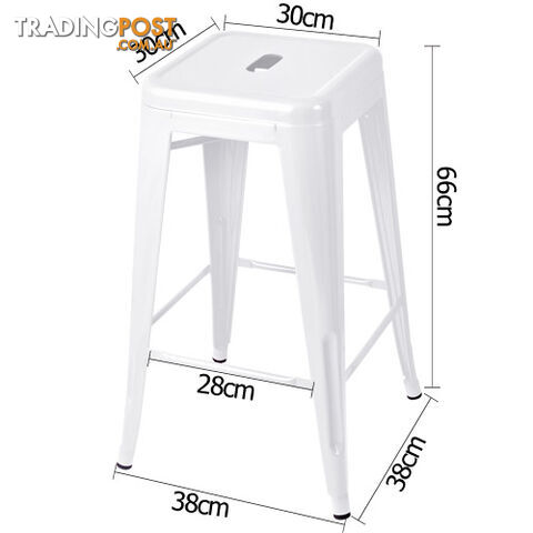 Set of 4 Replica Tolix Kitchen Bar Stool 66cm White