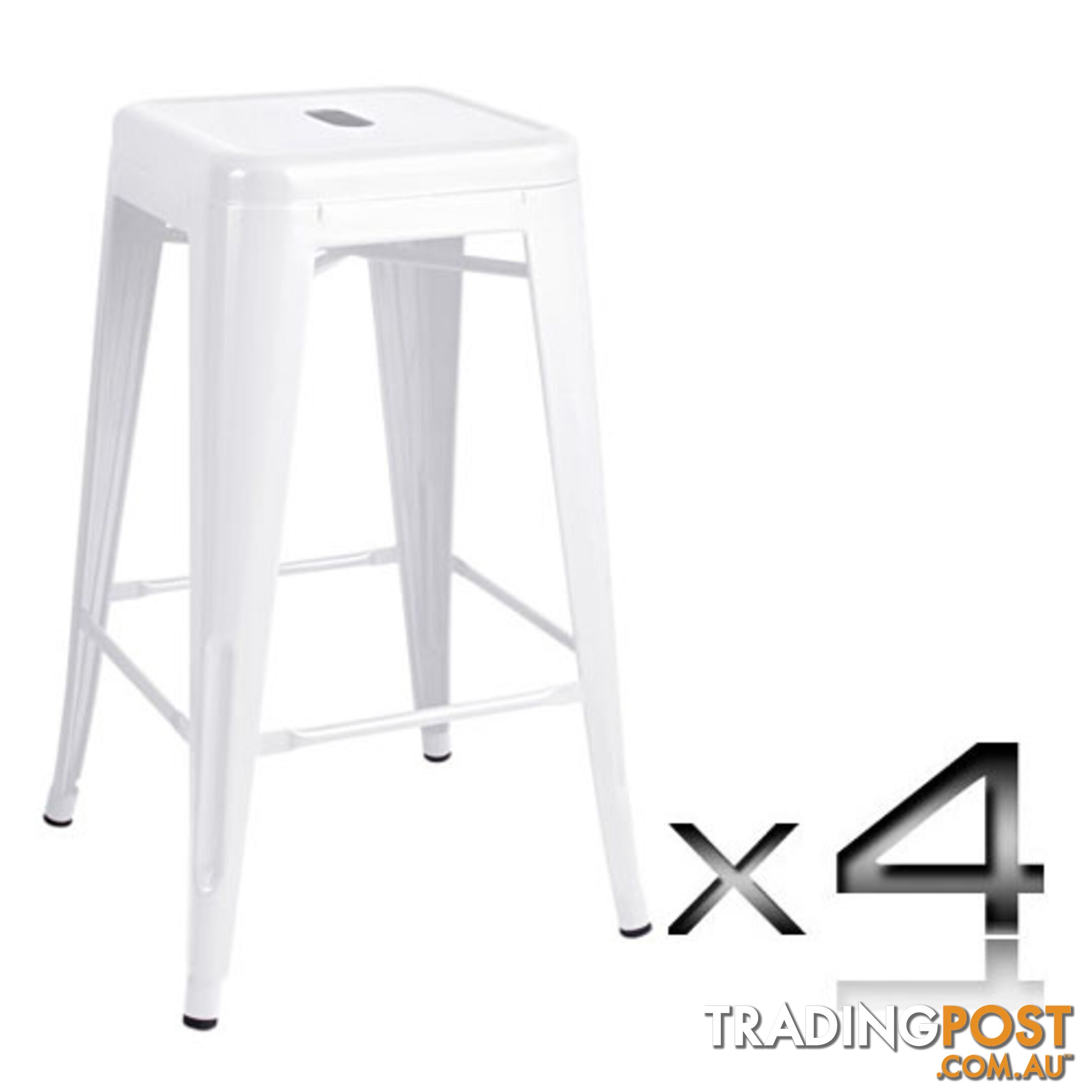 Set of 4 Replica Tolix Kitchen Bar Stool 66cm White