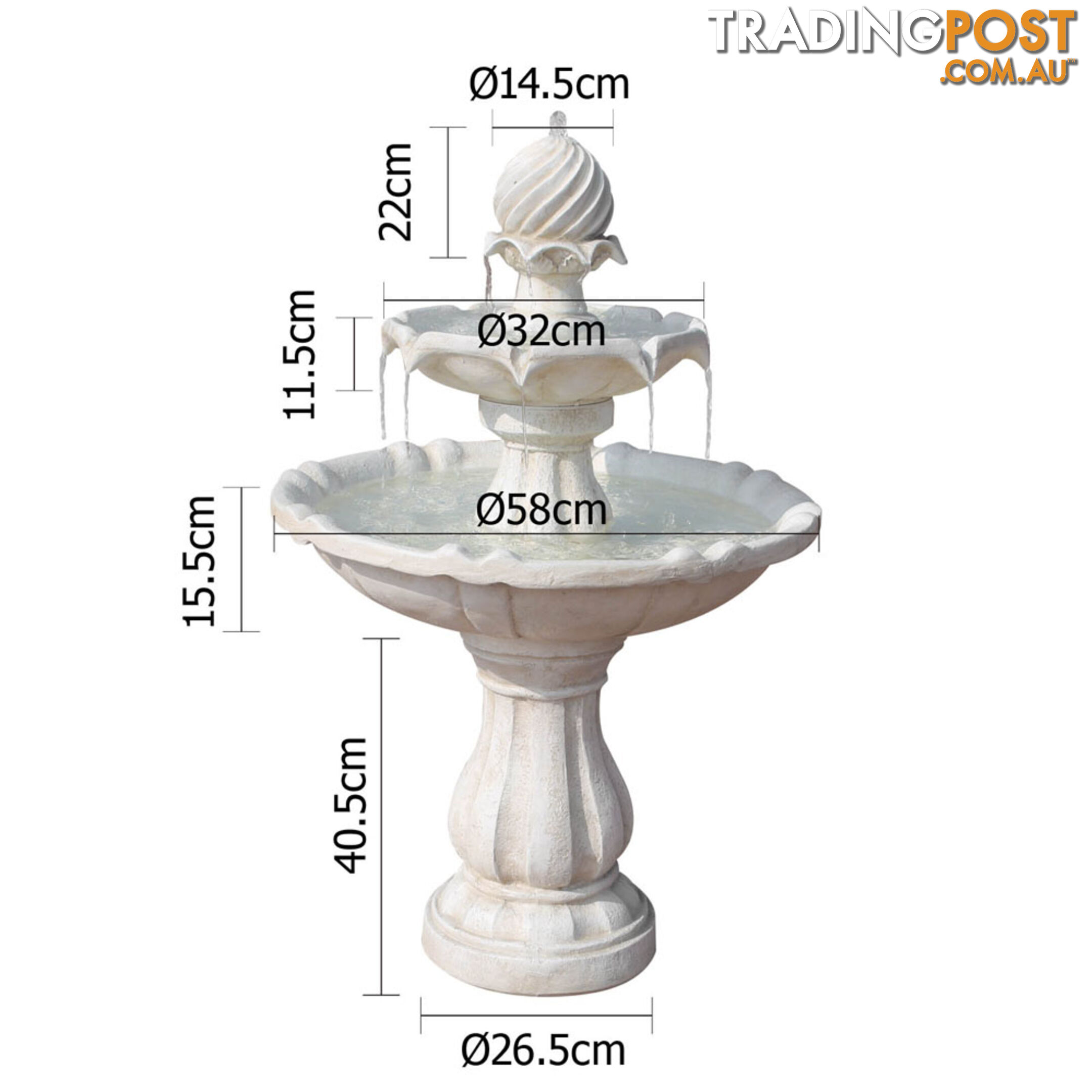 Solar Power Three-Tier Garden Water Fountain Solar Pump Weather Antique Finish