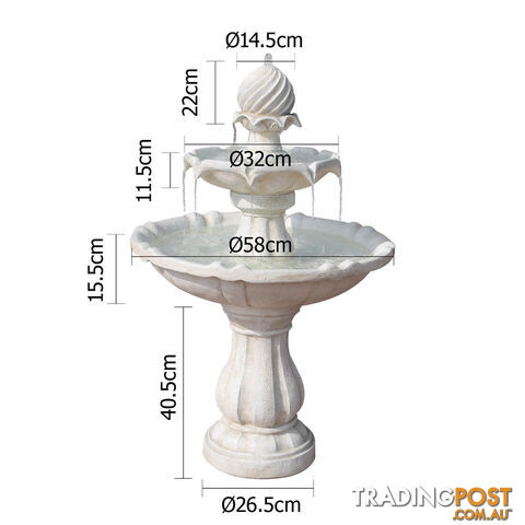 Solar Power Three-Tier Garden Water Fountain Solar Pump Weather Antique Finish