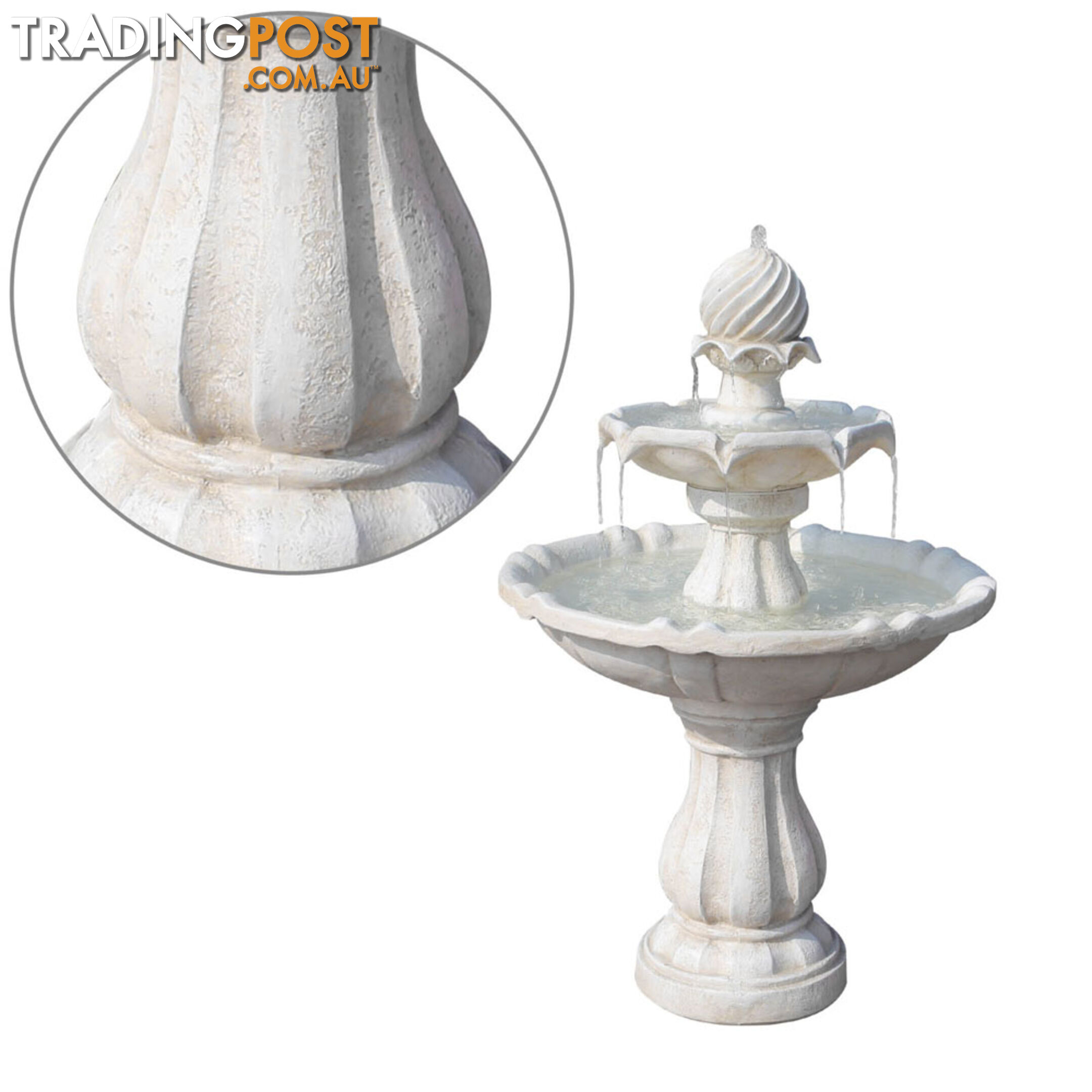 Solar Power Three-Tier Garden Water Fountain Solar Pump Weather Antique Finish