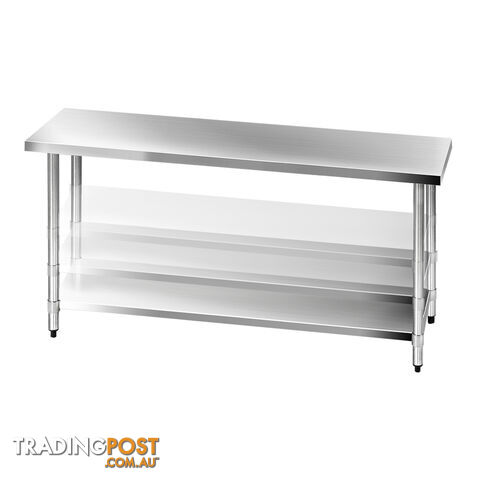 Stainless Steel Kitchen Work Bench Food 304 Preparation Table Top 1829mm