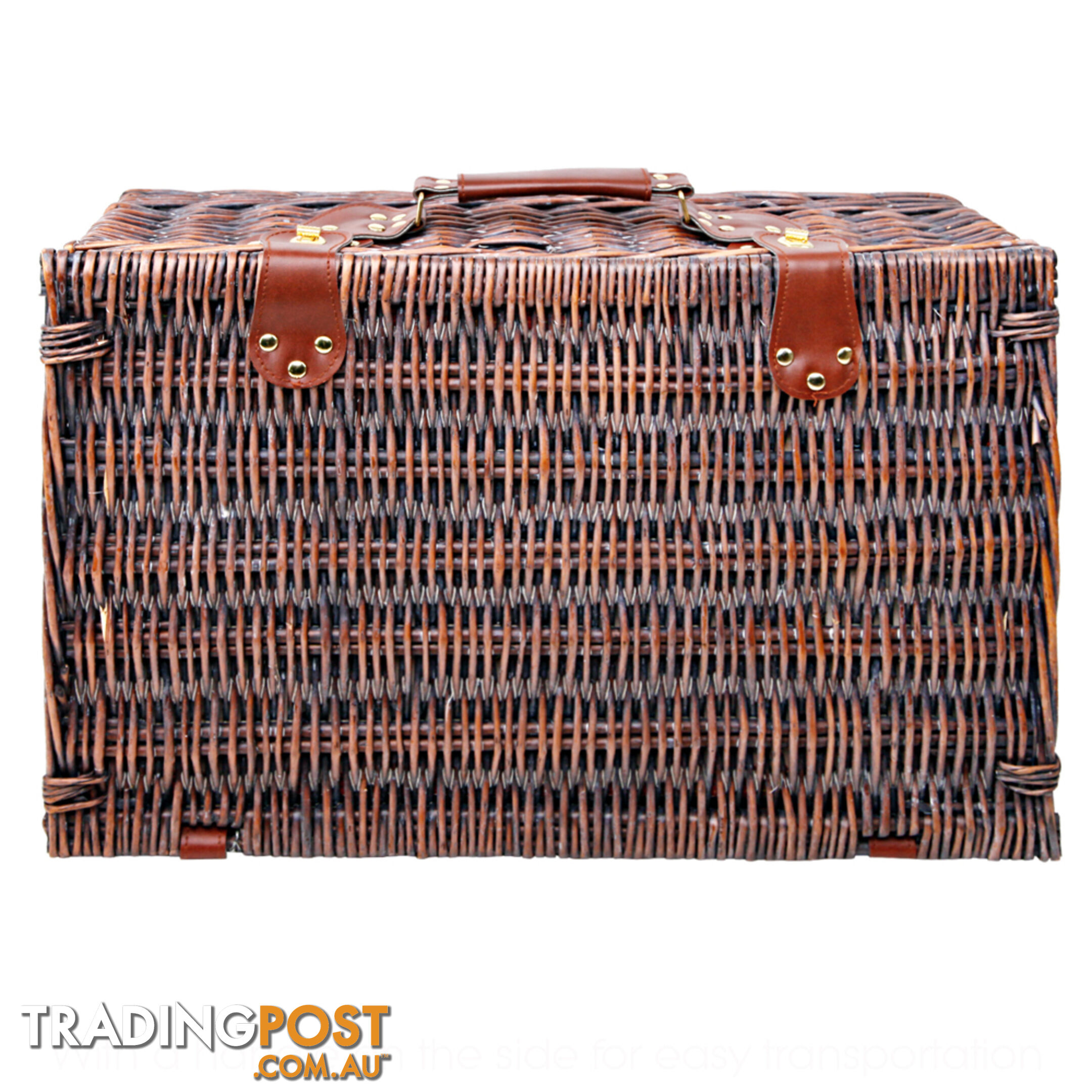 4 Person Picnic Basket Set w/ Cooler Bag Blanket