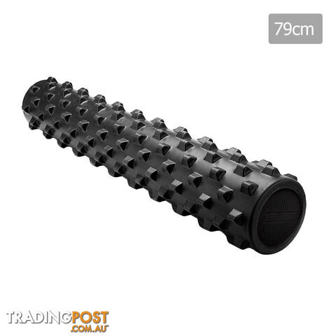 Yoga Gym Pilates EVA Stick Foam Roller Black 79 x 13cm